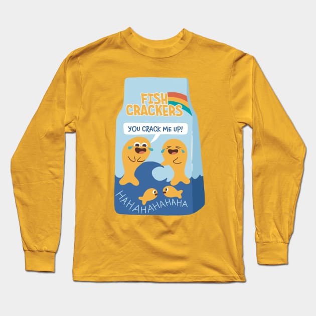 Funny Fish Crackers Long Sleeve T-Shirt by awesomesaucebysandy